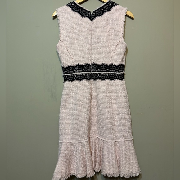 REBECCA TAYLOR Tweed Contrast Lace Sleeveless Dress, As Worn On TV - Picture 9 of 12